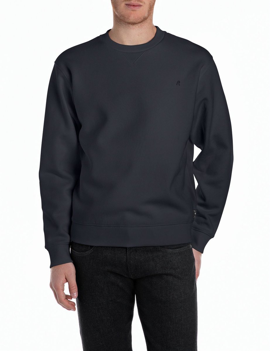 Replay Heren Sweatshirt regular fit Blauw 3XL Ronde Hals Volwassenen