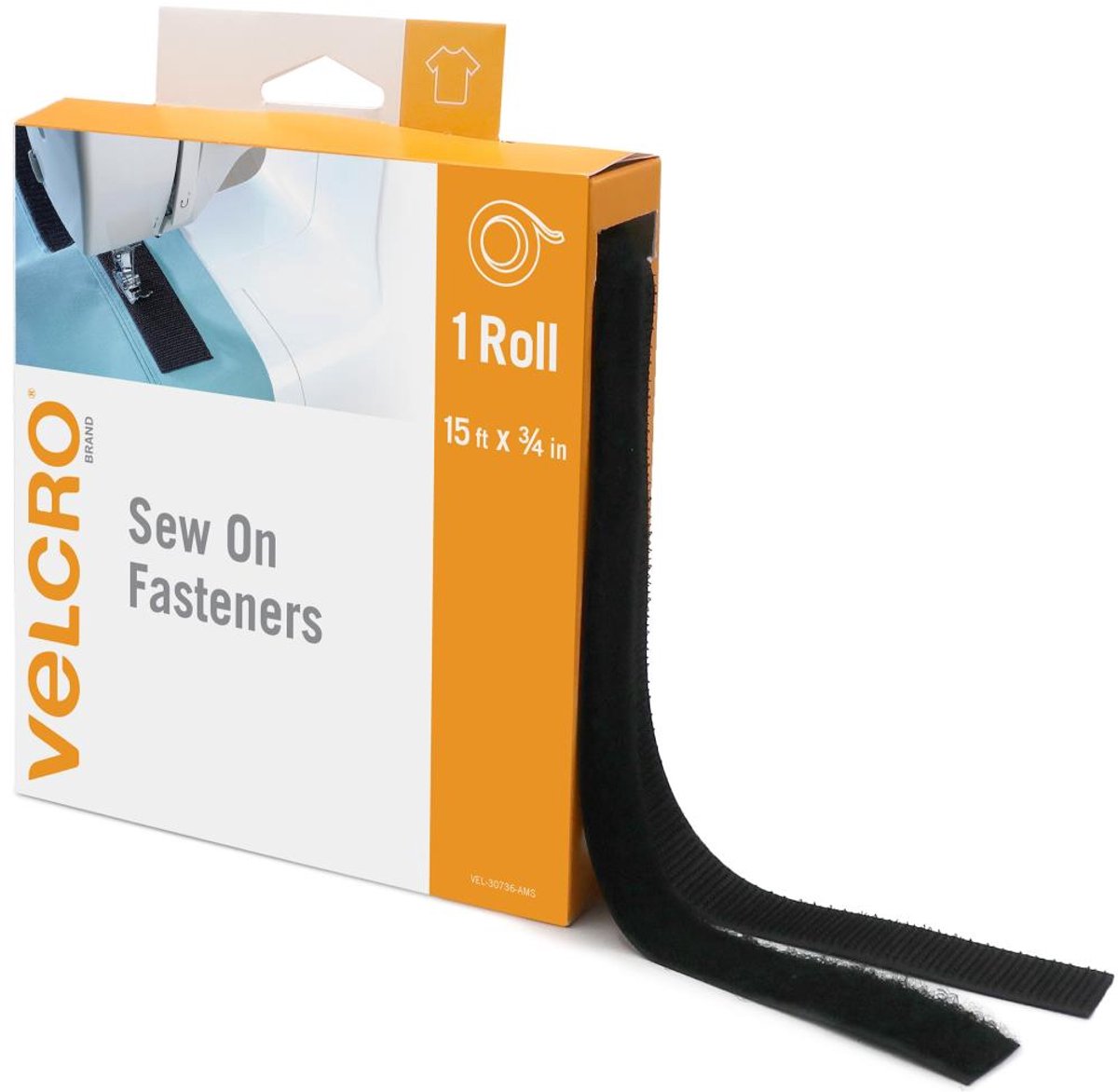 Velcro - Sew On Roll - zwart - 095584