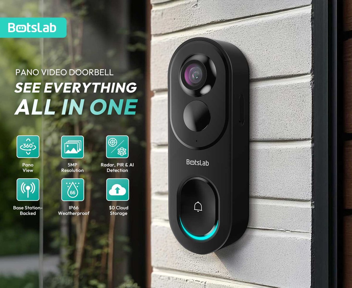 Afbeelding 3 van Botslab R810 32gb 5MP oplaadbare video deurbel met intercom - 5MP panorama camera - 180 graden kijkhoek - Tot 256gb en Cloud opslag - Oplaadbaar tot 150 dagen gebruik - 5200mAh batterij - Radardetectie - Botslab video deurbel App met meldingen