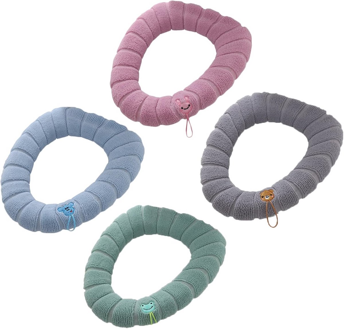 4 Stuks Antibacteriële WC-bril Covers - Wasbare en Warme Toiletzitkussen voor Comfort en Hygiëne