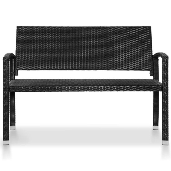 vidaXL Tuinbank 122 cm poly rattan zwart