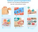 Collage van het Mauzek rekenspel met kinderen die schrijven, tellen en sommen maken.