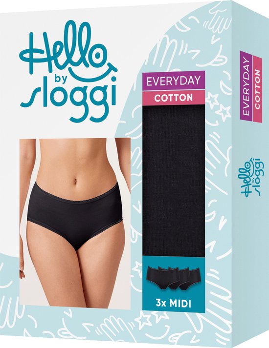 Sloggi Dames Midi slip zwart 6 stuks (2x 3-pack) Maat 42