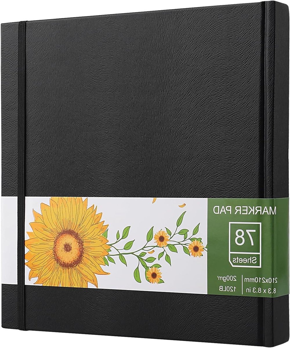 ByShane - Sketchbook met 78 Vellen/156 Pagina's 21x21 cm 200 gsm Dik Papier voor Alcoholmarkers, Studenten en Kunstenaars - Acryl en Aquarel Geschikt.
