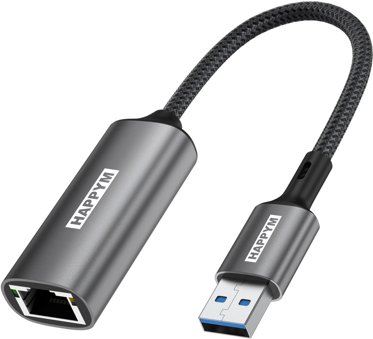 USB A naar RJ45 Ethernet Adapter – Gigabit 1000 Mbps – USB 3.0 naar LAN Netwerk Adapter – Plug & Play – Aluminium – Voor Laptop, PC, TV-Box