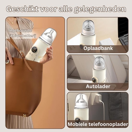 Flessenwarmer Onderweg - Drinkbeker Baby - Draadloos - Beige — afbeelding 5