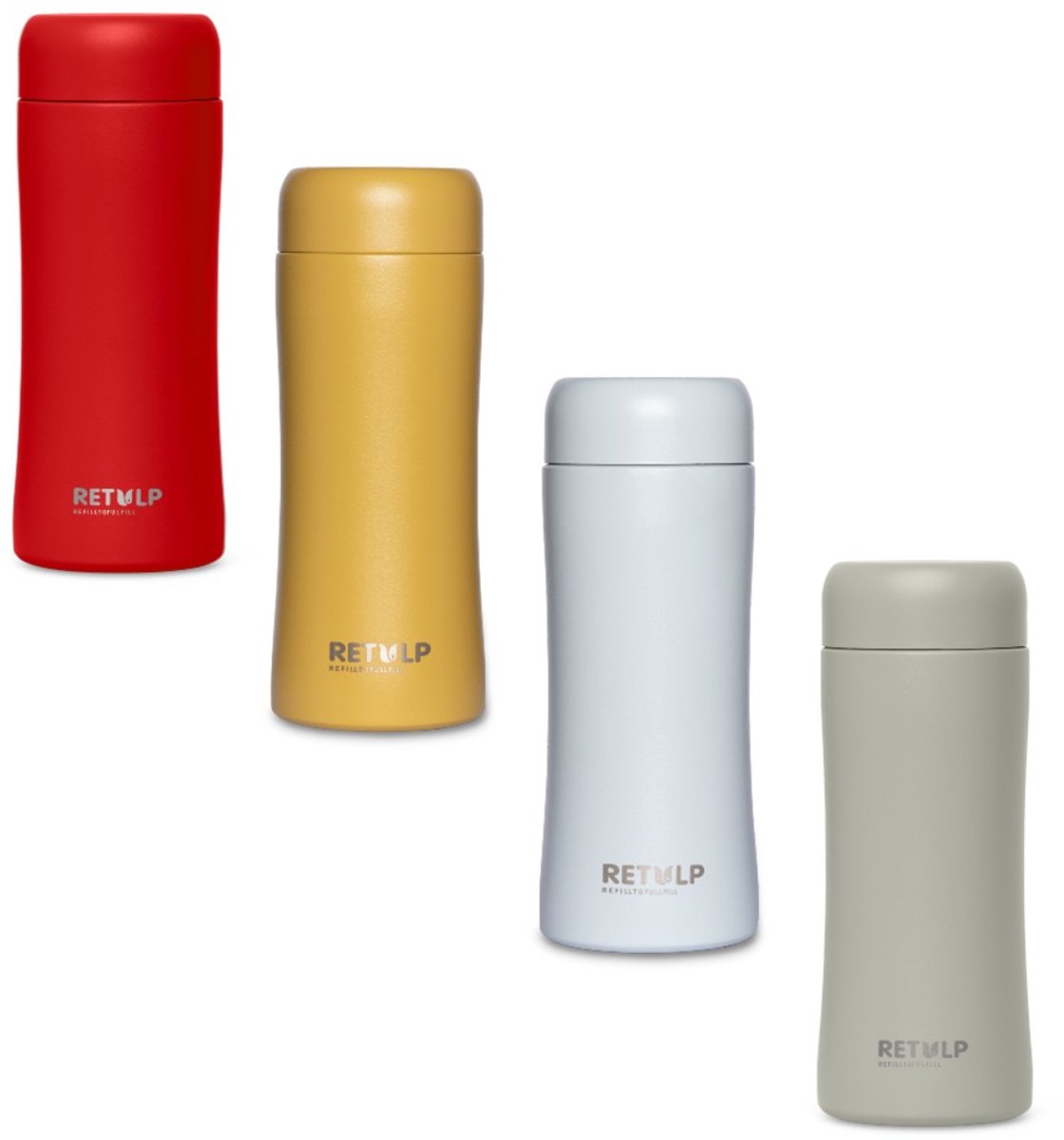 Retulp Tumbler - Voordeelpakket Rainbow - Thermosbeker - Thermosfles - Drinkflessen - 300 ml - Travel Mug - RVS