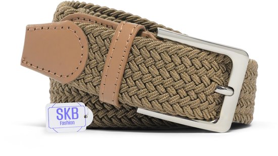 Ceinture élastique Ceinture extensible Ceinture tressée Ceinture tressée Ceinture élastique - unisexe - Couleur 1-Beige 2-Kaki 110 CM Offre pack de 2 de SKB Fashion