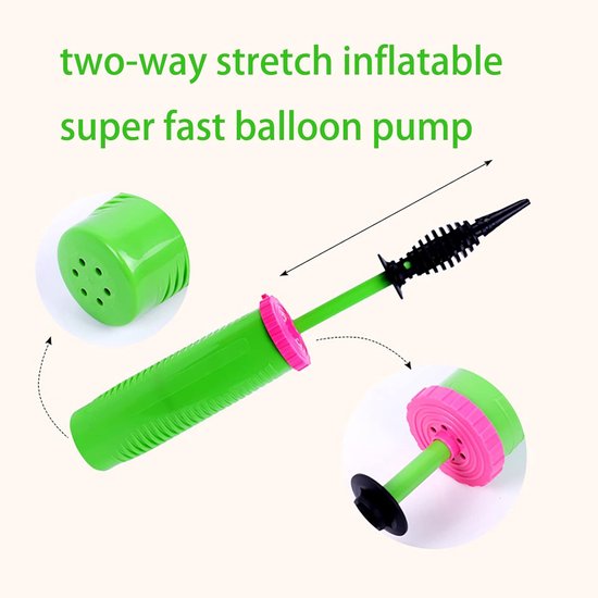 1 stuk - Ballonpomp - Groen - Handmatige luchtpomp - Ballon opblaasapparaat - Draagbare pomp - Eenvoudig in gebruik - Ideaal voor het opblazen van partyballonnen, feestdecoraties, gemakkelijk mee te nemen en perfect voor elke gelegenheid — afbeelding 2