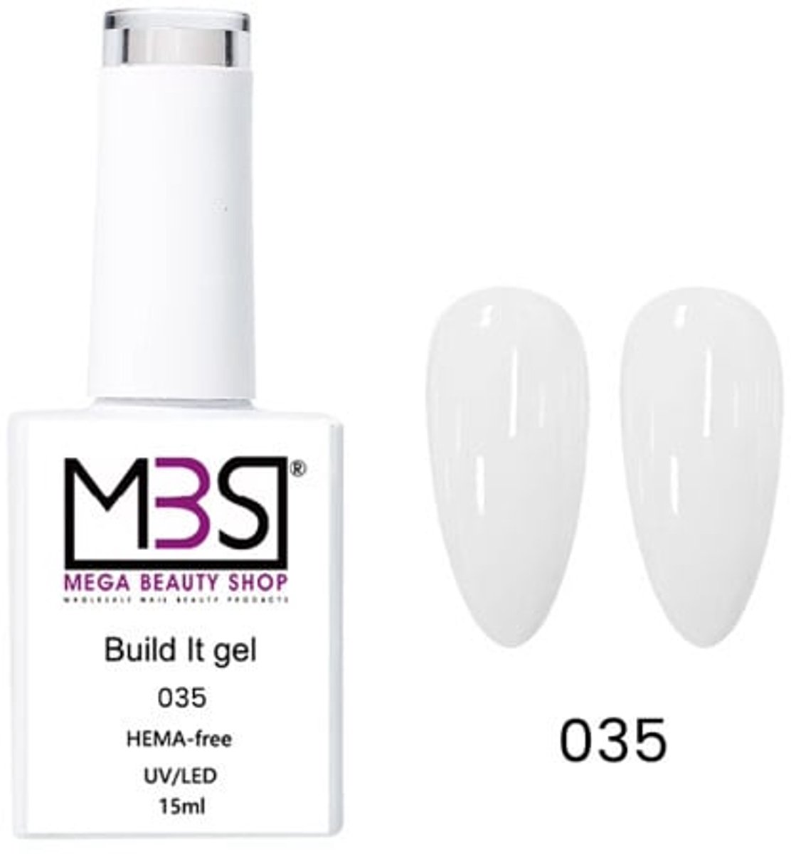 Biab gel/Build It gel HEMA-Free 15ml. (035) Milky - Biab - Builder Gel - Biab nagellak - build it gel