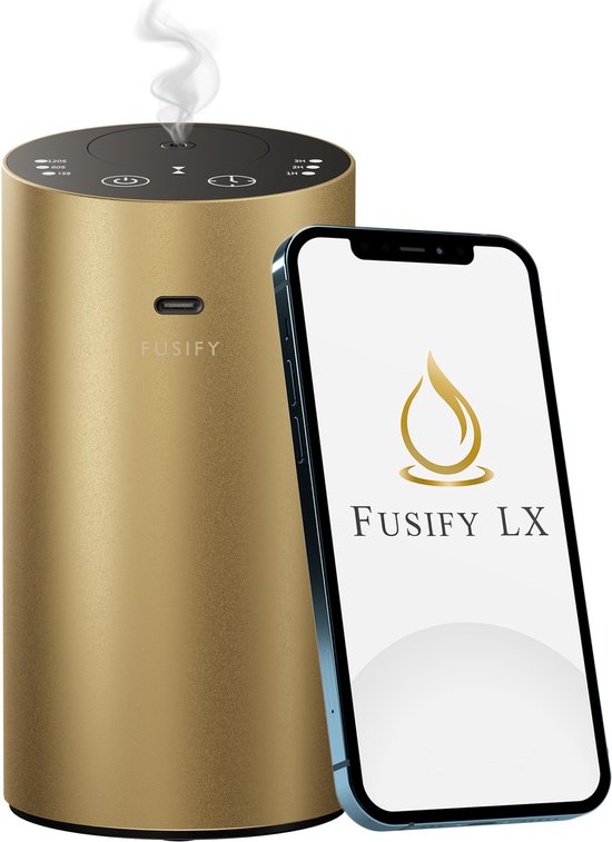 FusifyLX™ - Aroma Diffuser - Diffuser - Diffuser Aromatherapie - AuraFlow40 Gold - Wi-Fi - Draadloos - 20ml - incl. 1x Navulling