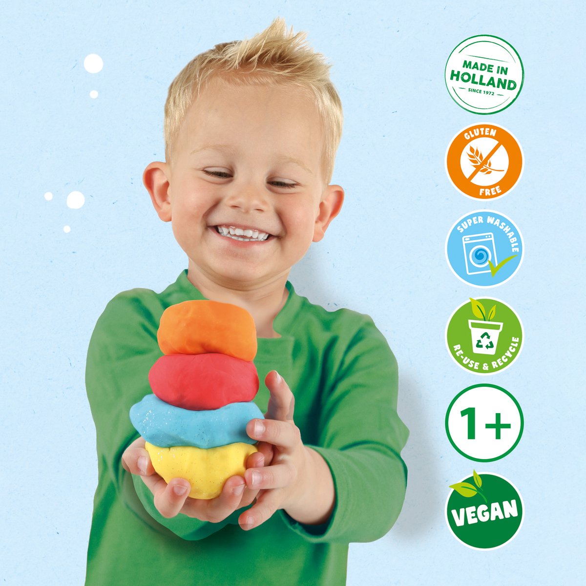 SES Creative - Feel Good Klei - Pure (4x90g) - Vegan en Glutenvrij - Herbruikbaar - Uitwasbaar - Vanaf 1 jaar — afbeelding 3