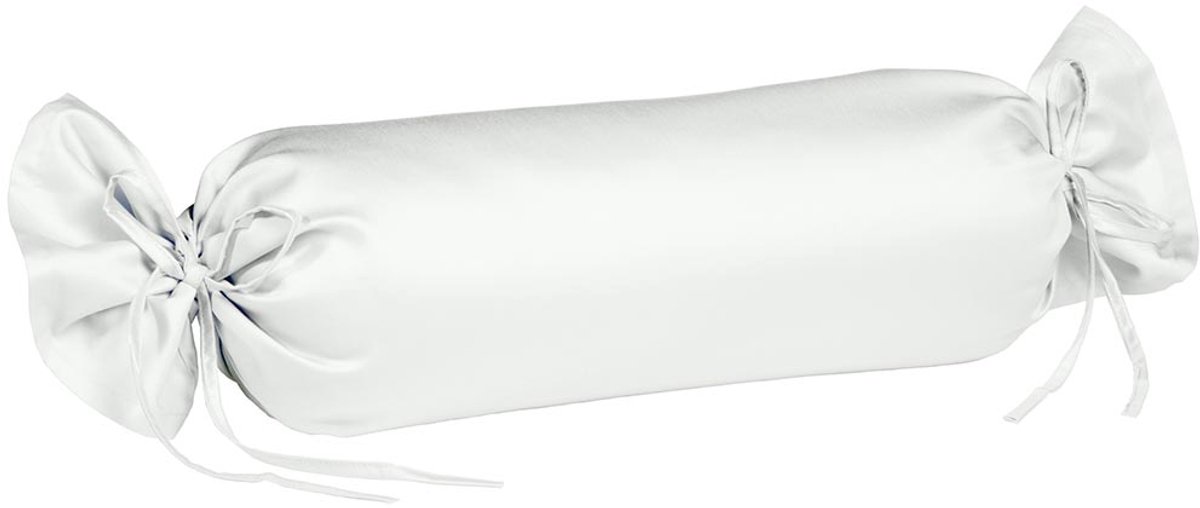 sleepling 15 x 40 cm satijnen kussensloop | kussenhoes van 100% zijdezachte katoen | voor nekkussen | Made in EU | wasbaar op 60 graden | wit