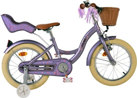 Vélo pour enfants Volare Blossom - Filles - 16 pouces - Violet