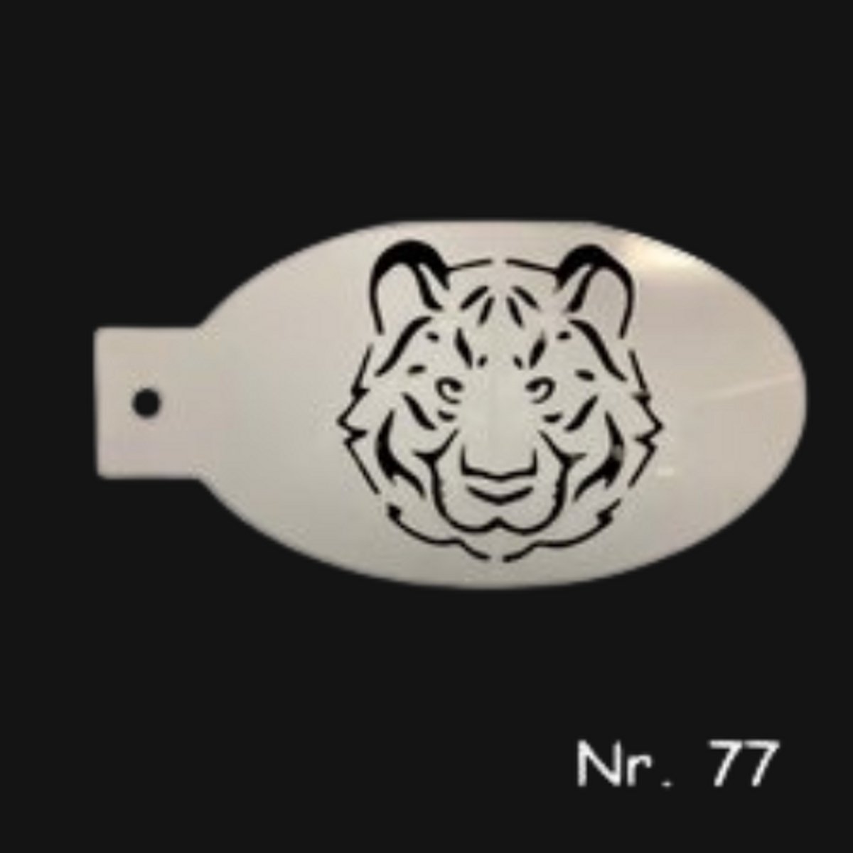 Schminksjabloon - tijger hoofd (nr. 77) - 12cm
