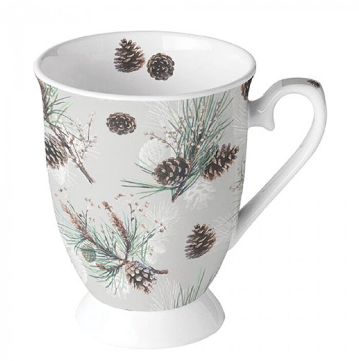 Ambiente - Koffiemok - Mok - Beker - 0.25 L - Oor - Pine Cone