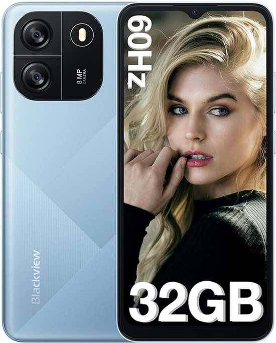 Blackview WAVE 6C Smartphone - 4GB RAM - 32GB ROM - 6.52 inch - 4G Dual SIM - 5100mAh - 6.52 inch - Android 13 - 60Hz - GPS - Blauw