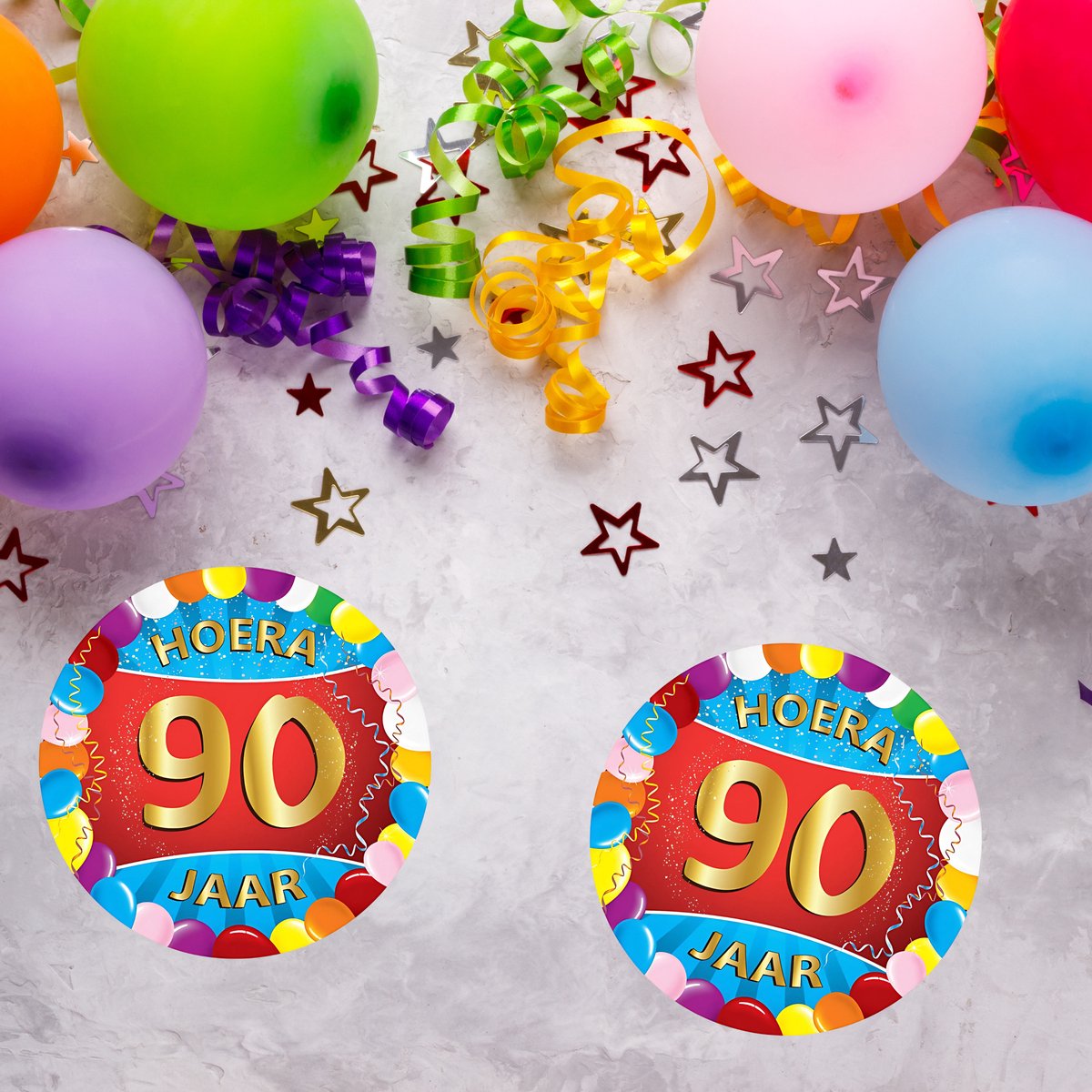 Bierviltjes 90 jaar - 25x stuks - multicolor - verjaardag/feest - feestartikelen