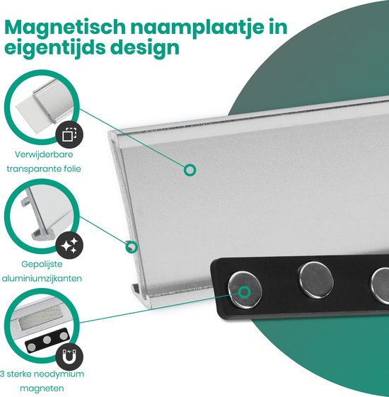 AMONENZ Naambordjes, magneet, zwart, naambordjes voor