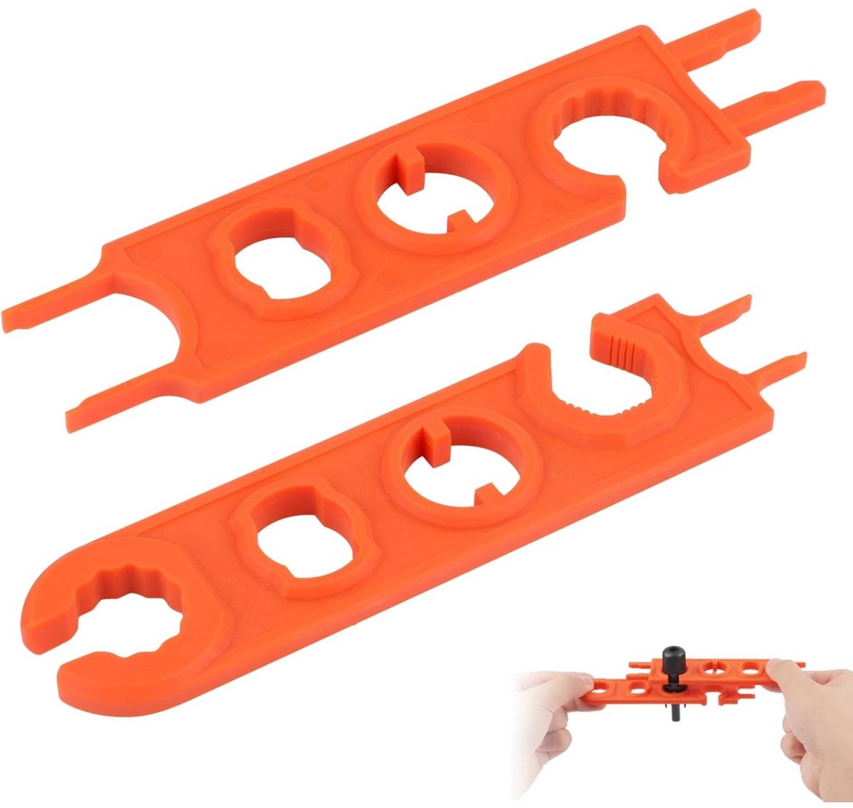 EXCITAT Solar Wrench - MC4 Tool - Snel stekker- en stopcontact loskoppelen gereedschap - geschikt voor fotovoltaïsche systemen, zonnepanelen, kabels, draden en connectoren - 2 stuks - Oranje