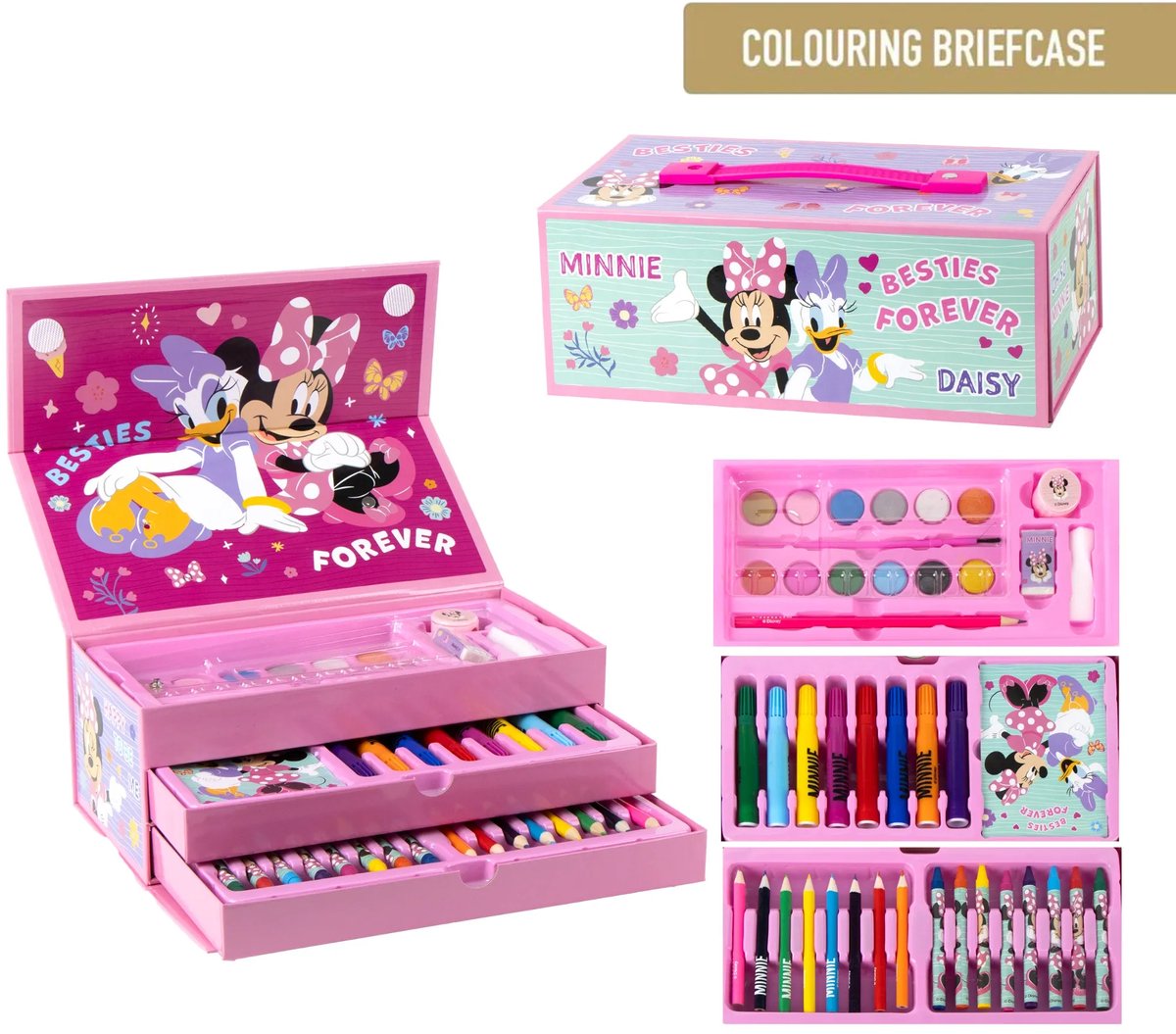 Minnie Mouse Knutseldoos Meisjes – 44-delig Tekenpakket – Kleuren & Verven met Besties Forever — afbeelding 7