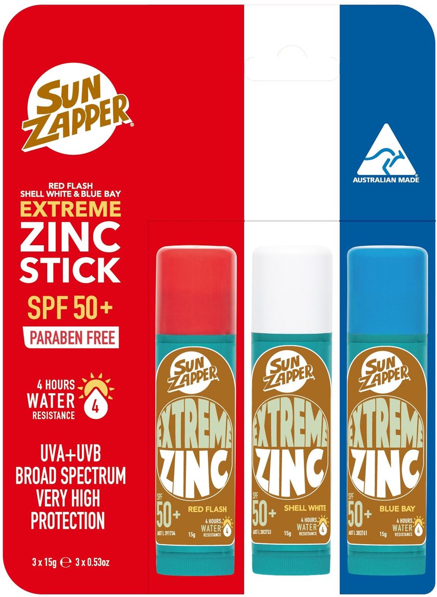 Sun Zapper Extreme Red, White & Blue Zinc Stick SPF 50+