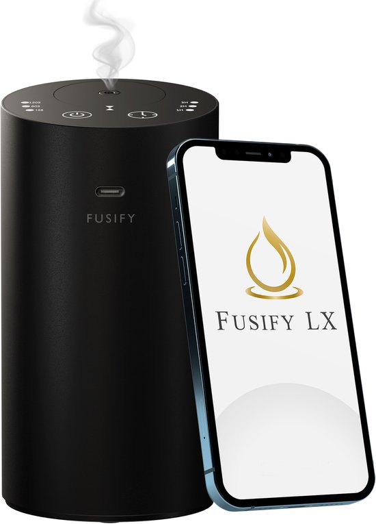 FusifyLX™ - Aroma Diffuser - Diffuseur - Aromathérapie - AuraFlow40 Noir - Wi-Fi - Sans fil - 20 ml - 1 recharge incluse