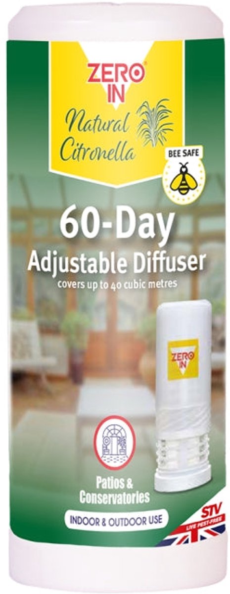 Zero In - 60 dagen verstelbare citronella diffuser - 40m³