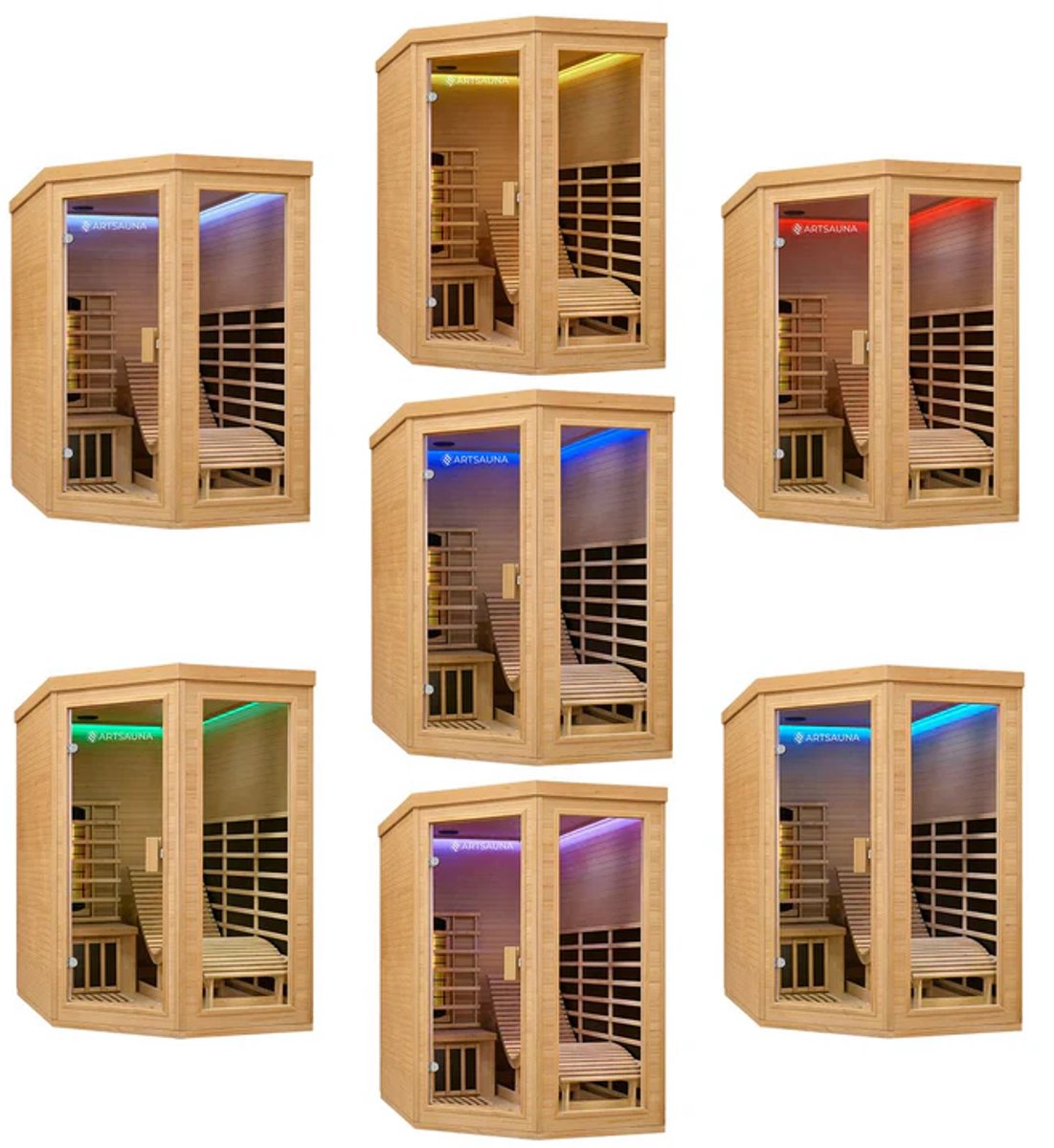 Infraroodcabine Esbjerg - 130x190x190cm - Triplex Verwarmingssysteem - 2 personen thumbnail 6