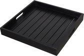Plateau carré en bois - noir mat - 50 x 50 cm - fonctionnel et de bon goût
