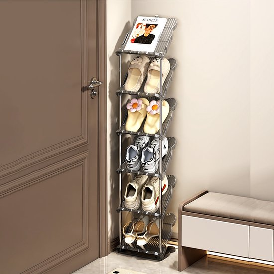 Étagère à Chaussures à 3 Niveaux Organisateur De Rangement Pour Tour à