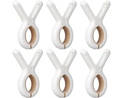 EXCITAT Wasknijpers - Grote badhanddoekklemmen - Strandhanddoekklemmen - Sterke handdoekklemmen - Winddichte handdoekklemmen - Geschikt voor dagelijkse was, strandlakens, dikke kleding, badhanddoeken, beddengoed - 6-pack