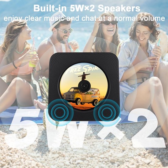 Draagbare CD Speler met Radio - Bluetooth - AUX — afbeelding 5