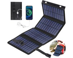 Zonnepaneel - Opvouwbaar zonnepaneel - Sun Power - Zonnecellen Oplaadbatterij - Werkspanning 5V / 10-15W max. vermogen - USB - Zonnepanelen voor buiten - voor Smartphone Camping