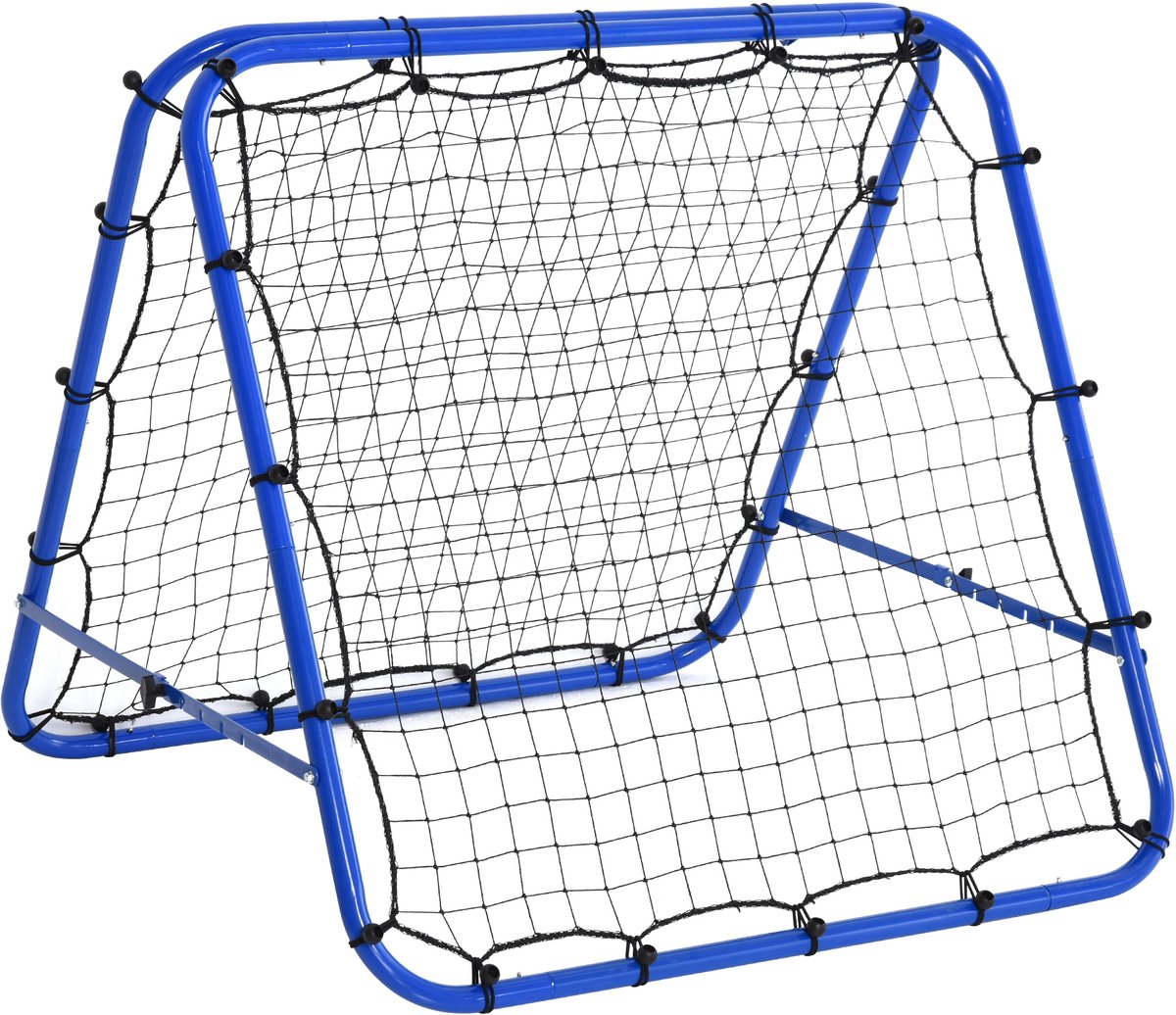HOMCOM-Fußball Rebounder-PE, Stahl--100L x 95T x 90H cm-Blau