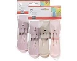 Gerimport handdoek knijpers - 6 stuks - pastel tinten - 8 x 6 x 12 cm - kunststof