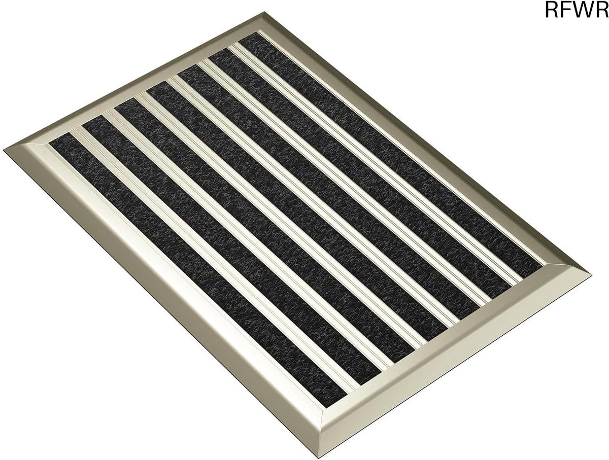 RFWR Buitendeurmat 40x60 cm - Aluminium Voetmat met Antislip en Borstelmat voor Buiten Goud