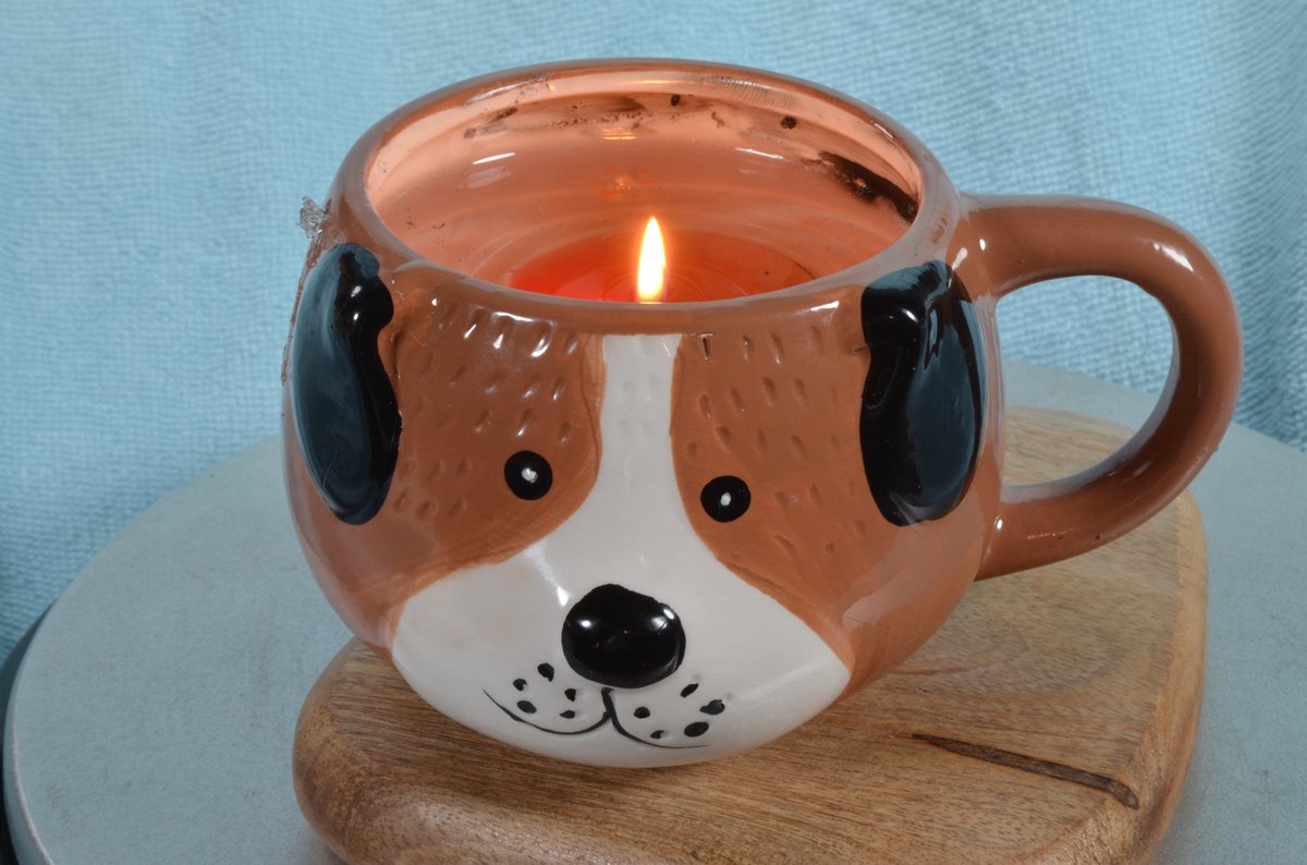 Gelkaars met Houten Pit Hond design - Gemaakt door Candles by Milanne - BEKIJK VIDEO