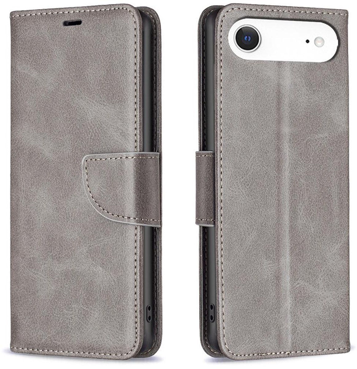 Mobigear Telefoonhoesje geschikt voor Apple iPhone Air Hoesje | Mobigear Excellent Bookcase Portemonnee | Pasjeshouder voor 3 Pasjes | Telefoonhoesje voor Pinpas / OV Kaart / Rijbewijs - Grijs