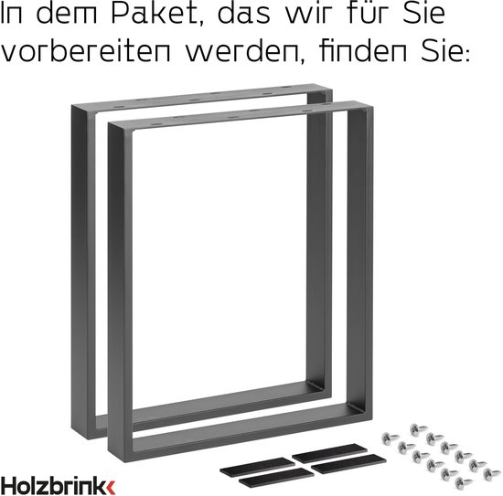 HOMCOM Tafelpoten, Set Van 2 Tafellopers, Meubelpoten Gemaakt Vierkante Profielen Tafelframe 60 X 72 Cm Voor Salontafel Eettafel Staal Zwart 1995699010