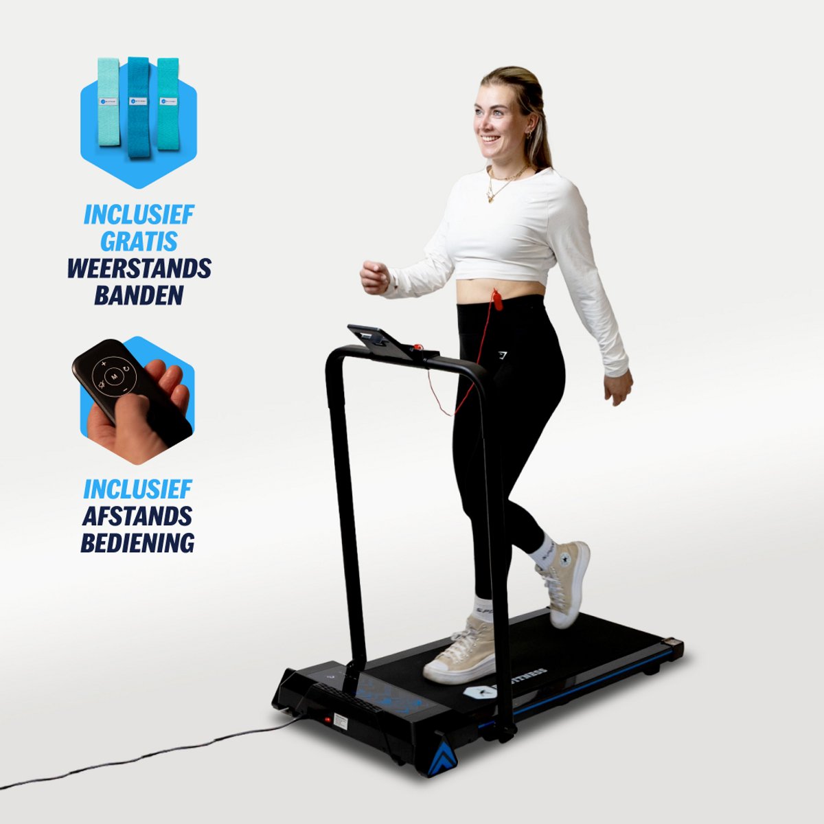 Loopband BX Powerrun 1000 Pro - 1-10 km/u - Walking Pad - Opvouwbare Loopband - Treadmill - Elektrische Loopband - BX Fitness