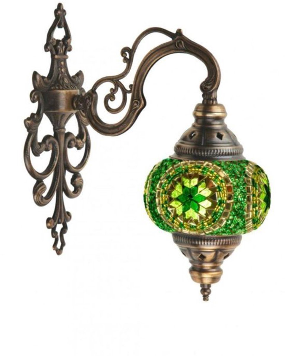 Turkse wandlamp - handgemaakt mozaïek - sfeerverlichting - 1 stuk - groen