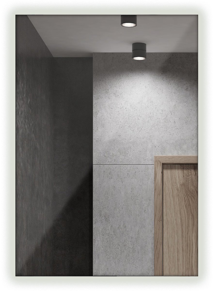 Tulup Spiegel – Rechthoekige Spiegel – 100 cm x 70 cm – Grote Wandspiegel – Scandinavische Wandspiegel – 4000K (Neutraal Licht)