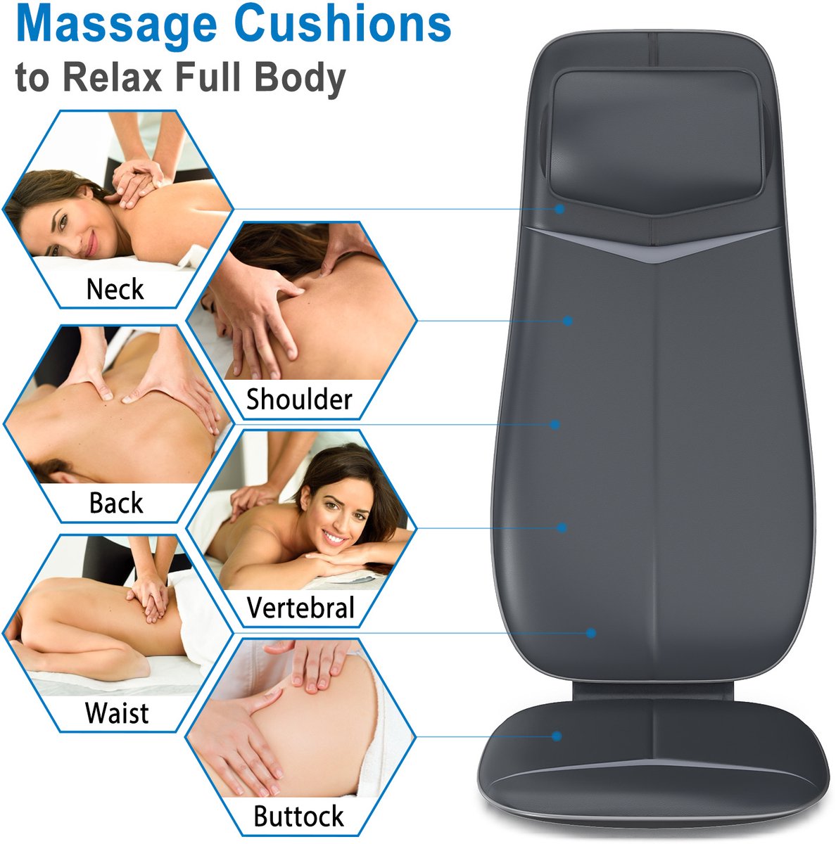 RENPHO Shiatsu Massagekussen met Warmte en Vibratie - afbeelding 3