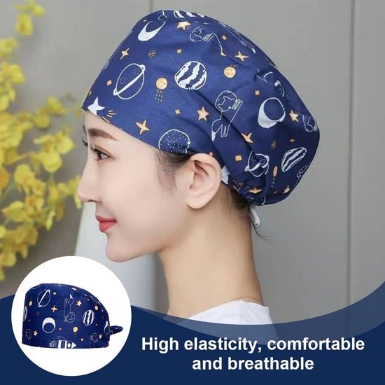 Ziyonix 4 Pièces Calot Chirurgien Avec Boutons, Bonnet