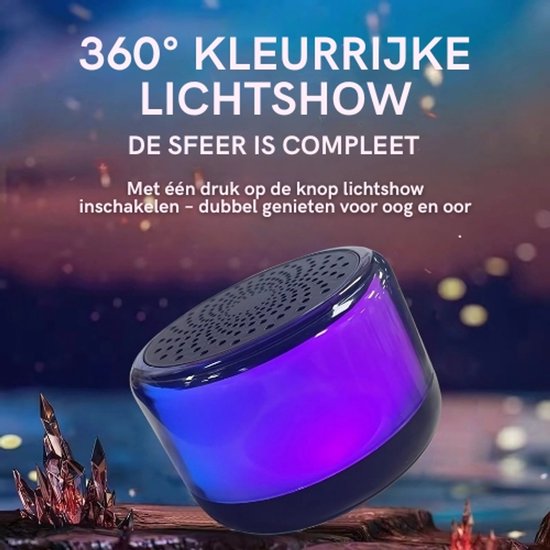 Draadloze Speaker BW200 – Mini Speaker met RGB-licht – Waterdicht - Draagbaar. — afbeelding 3