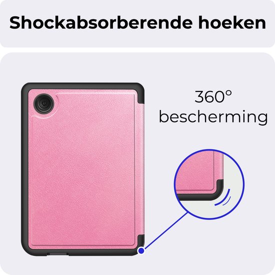 Hoesje Geschikt voor Kobo Clara Colour Hoesje Luxe Bescherm Case Trifold - Hoes Geschikt voor Kobo Clara Colour Hoes Book Cover - Roze van Merkloos — afbeelding 5