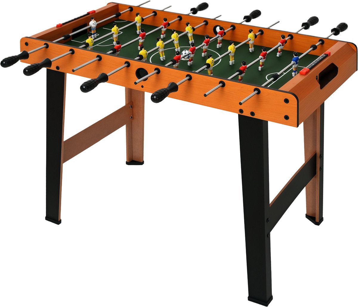 HOMCOM-Minivoetbaltafel-MDF-84,5x40x61,2cm-Natuurlijk hout