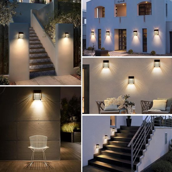 IIRARA Wandlamp op zonne-energie, voor buiten, naar boven en beneden