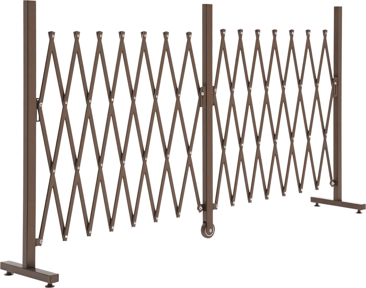 Outsunny-Zaun-Aluminium, Eisen--L405 x B31 x H103,5 cm-Dunkelbraun